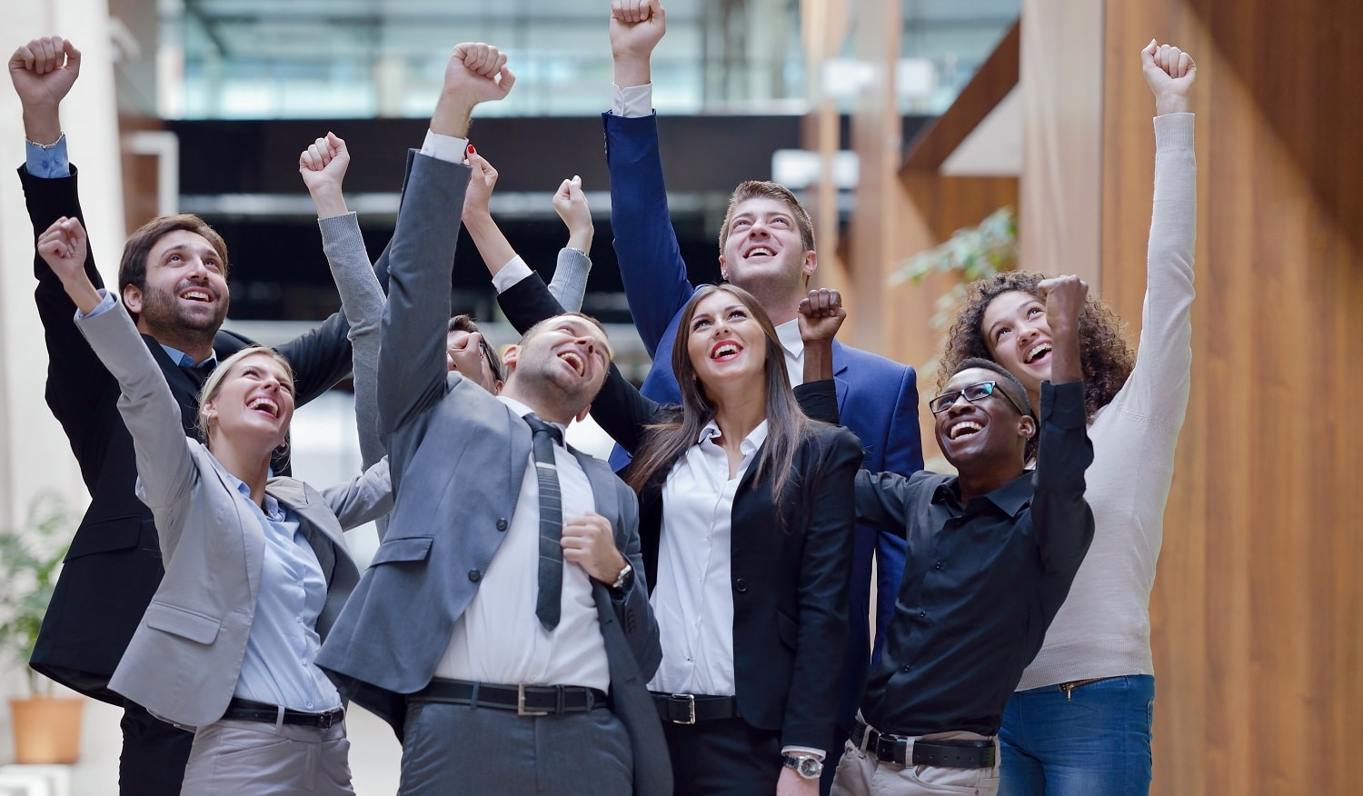 happy business team
